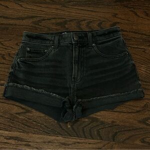Black Denim Kids Shorts